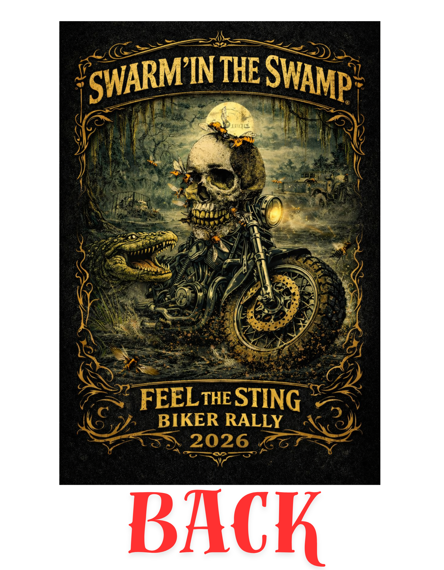 Official 2026 Swarm'in the Swamp Event Shirts